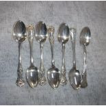 A SET OF FIVE VICTORIAN SCOTTISH TEASPOONS, 'Kings' pattern with engraved initials, Glasgow 1872 and