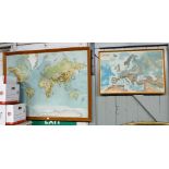 GEORGE PHILIP AND SONS LIMITED; A LARGE MAP OF THE WORLD in relief, circa 1960s, 44" high x 59.5"