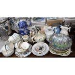 A COLLECTION OF 19TH CENTURY CERAMICS, to include Ironstone plates and teaware