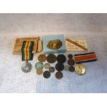 A PAIR OF GREAT WAR MEDALS impresses "2600 PTE. H. W. G. GALE DORSET. R." medal box, Dorset Regiment