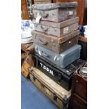 A COLLECTION OF VINTAGE SUITCASES and luggage