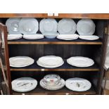 A COLLECTION OF HEREND TEA PLATES and similar, decorated in red flowers and a collection of 'Aviary'