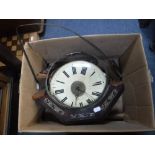 A 19TH CENTURY MAHOGANY AND BRASS INLAID DIAL WALL CLOCK (examine)