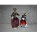 A TUSCAN CHINA FIGURE 'Squire's Daughter, potted by Plant No. 58' and a Murano glass figure of a