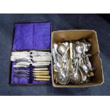 A QUANTITY OF ASSORTED PLATED WARE including pierced sifter spoons and others