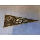 A 1957/58 CHRISTMAS ISLAND H-BOMB TESTS CLOTH PENNANT