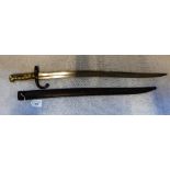 A VICTORIAN CHASSEPOT BAYONET WITH SCABBARD