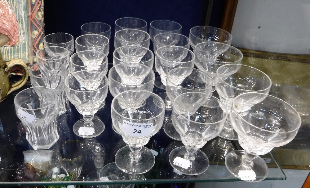 A LARGE COLLECTION OF FACET CUT GLASSES