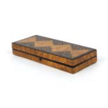 Victorian Tunbridge ware box, the hinged lid with micromosaic inlay, 16.5cm wide : For Further