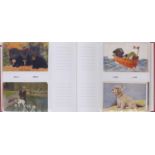 Album of mostly cats and dogs postcards including birthday, good luck and lucky examples : For