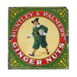 Vintage Huntley & Palmers ginger nuts enamel advertising sign, Reading and London England, 47cm x