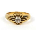 18ct gold diamond solitaire ring, size P, approximate weight 6.4g : For Further Condition Reports