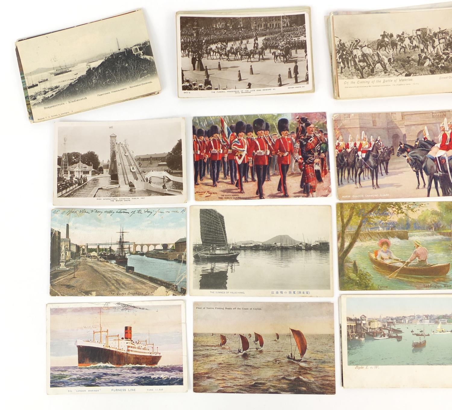 Group of postcards including aviation, railwayana, Military and Chinese examples, some photgraphic : - Image 3 of 3