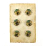 Group of objects comprising a Victorian Mother of Pearl Abalone calling card case, set of six