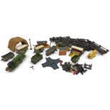 Collection of Hornby 0 guage tinplate model railway including a Flying Scotsman locomotive and