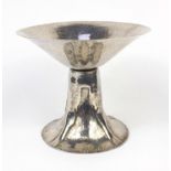 Hammered silver pedestal centre piece, A/S London 1924, 18cm high, approximate weight 550.0g : For