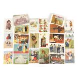 Group of postcards including comical, politically incorrect and fold out examples : For Further