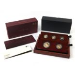 Boxed The Sovereign 2017 five coin gold proof set