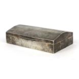 Military interest rectangular silver cigarette case with presentation inscription 'Presented to A.