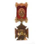 Royal order of buffalos 9ct gold and enamel jewel, awarded conferred upon Primo on F.Haros by the