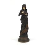 Albert Ernest Carryer Belleuse bronze and ivory study 'Liseuse' raised on a shaped base with