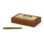 Boxed Parker RMS Queen Elizabeth fountain pen, made from the brass recovered from the Liner RMS