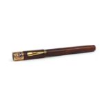 Masonic interest Waterman's ideal brown ripple fountain pen, with 9ct gold and enamelled Masonic