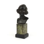 Bronze bust of Clare Sheridan (first niece of Sir Winston Churchill) dated 1919, raised on a