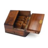 Victorian burr walnut stationery box fitted with a pair of doors above a drawer to the base, 25cm