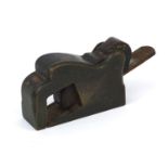 19th Century miniature brass and wooden smoothing plane, 11cm in length