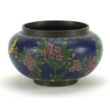 Chinese cloisonné miniature jardinière enamelled with flowers, four figure character mark around the