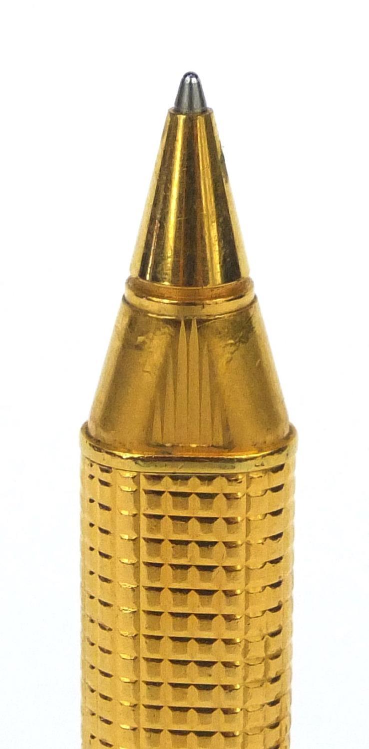 Cartier gold plated ballpoint pen with engine turned decoration, numbered 2298301 - Image 4 of 6