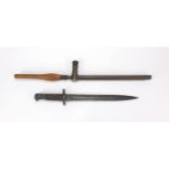 R & J Beck NK IX 1918 periscope together with a 1907 bayonet with wooden grip, impressed marks to