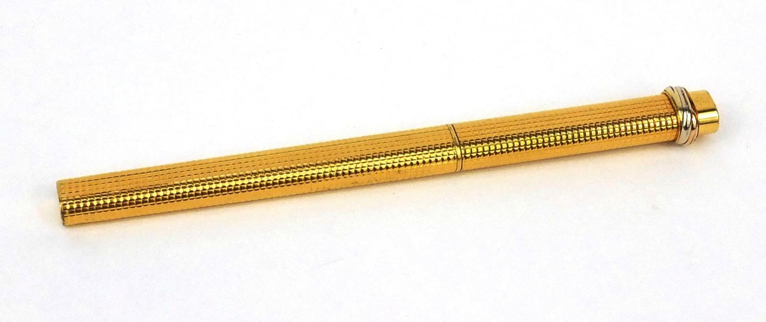 Cartier gold plated ballpoint pen with engine turned decoration, numbered 2298301 - Image 2 of 6