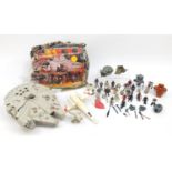 1970's and later Star Wars toys including figures and a Millennium vehicle with box