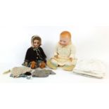 Two German bisque headed dolls with open close eyes comprising Armand Marseille 352/8 and Simon