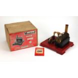 Mamod twin cylinder super heated steam engine with box, 17cm high