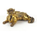 Chinese gilt bronze study of a mythical creature, 8.5cm in length