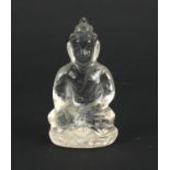 Chinese rock crystal Buddha, 7.5cm high