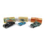 Three Mechanical/Electric model cars all boxed, comprising Tri-ang series MGA, Vauxhall Velox models