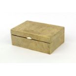 Rectangular shagreen and sandalwood box with hinged lid, 6cm high x 15.5cm wide x 10.5cm deep