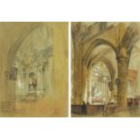 John Cart Burgess - Pair of 19th century pencil and watercolours, both titled The Chapel of the