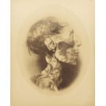 Emil Brugsch - Unframed Albumen print, Ramses II, mounted, overall 40cm x 27cm