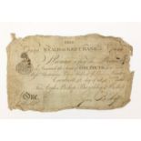 Early 19th century Weald of Kent one pound white banknote, cashier GO Bishop dated 1813