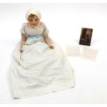 19th century wax doll with lace dress, given to the vendors grandmother when she was 7 years old