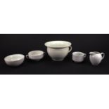 German Military interest ceramic tableware and chamber pot, each with factory marks to the bases,