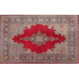 Large rectangular Kerman rug having an all over floral motifs, with corresponding boarders onto a