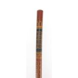 Cashmere wooden walking stick, hand painted with floral motifs, 98cm in length : For further