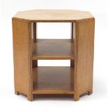 Art Deco octagonal limed oak coffee table, retailed by Heals of London, 51cm H x 51cm W x 51cm D :