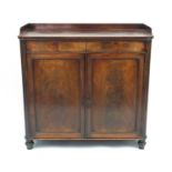 Victorian mahogany chiffonier fitted with two frieze drawers above a pair of cupboard doors, 102cm H